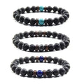 Custom 8mm Men Black Lava Volcanic Natural Stone Beads Bracelet Men Accessories Jewelry