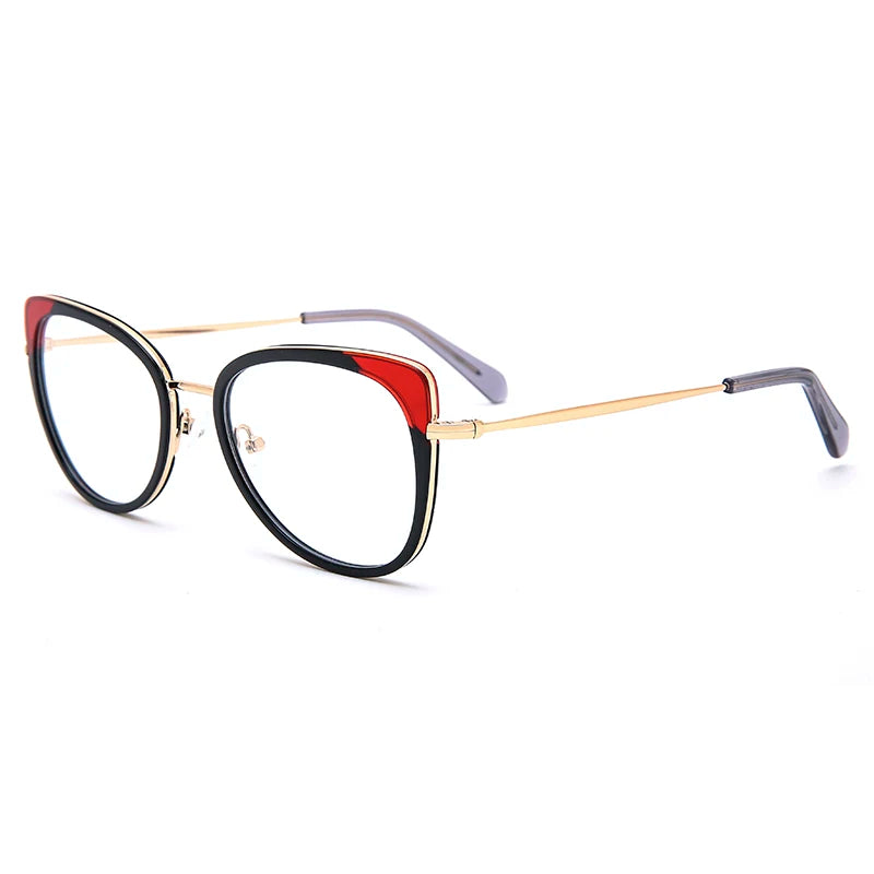2033 Wholesale Fashion Designer Acetate Metal Cat-eye Optical Framed Glasses