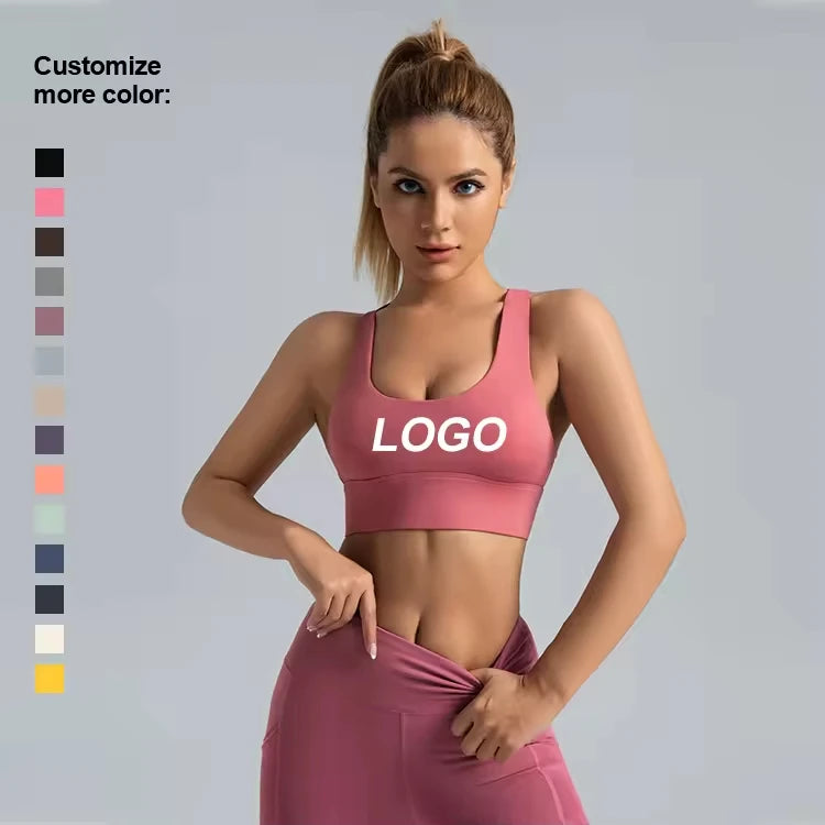 MAYYOUNG Women's Yoga Sports Bra Spandex/Nylon High Elastic Medium Support Plus Size Quick Dry Breathable Four-Way Stretch