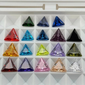 Triangle Shape 3x3mm to 12x12mm Mixed Colors Synthetic Cubic Zircon Stone 5A CZ Gemstones