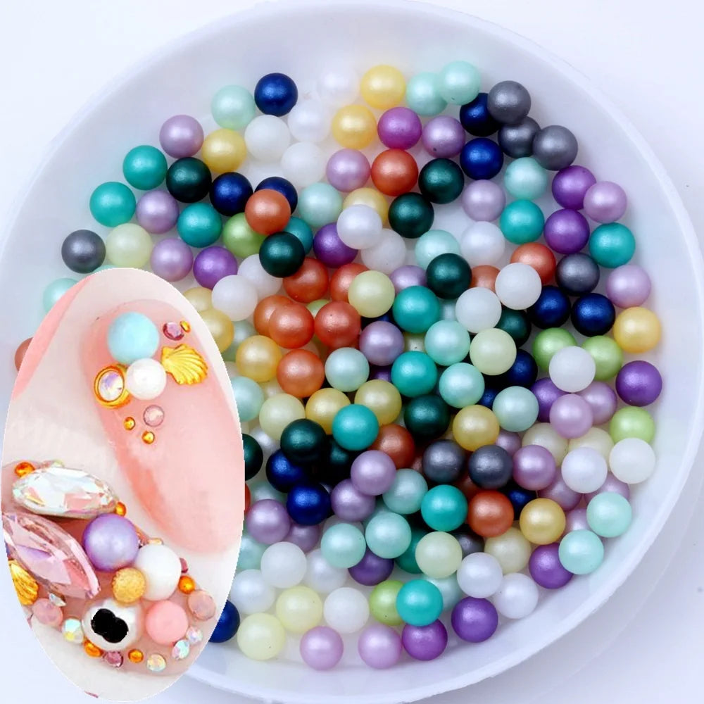 Factory Direct Sale Frosted Non-porous Imitation Pearl Diy Matt Round Pearl Mobile Phone case Diy Jewelry Accessories Diy Nail n