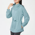 Sports Women's One Shoulder Neck Solid Color Zipper Drawstring Coat Yoga Outdoor Training Running Fitness Clothes