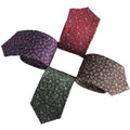 Polyester Woven Flower Jacquard  Wholesales Necktie Hand Made Ties 100% Polyester Microfiber Tie for Mens