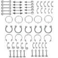 Fashion Piercing Set Eyebrow Bar Lip Nose Ring Stainless Steel Ear Studs Stainless Steel Mixed Body Jewelry Tongue Ring Belly