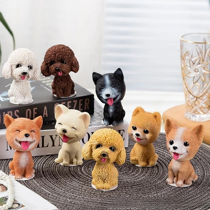 Creative Cute Shaking Head Dog Car Ornament Baking Cake Decoration Soft Cute Shaking Head Dog