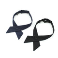 Blade Shape Easy Wear Adjustable Solid Color Black Navy Blue Polyester Formal Office Clerk Lady Bow Tie Crossover Tie for Women