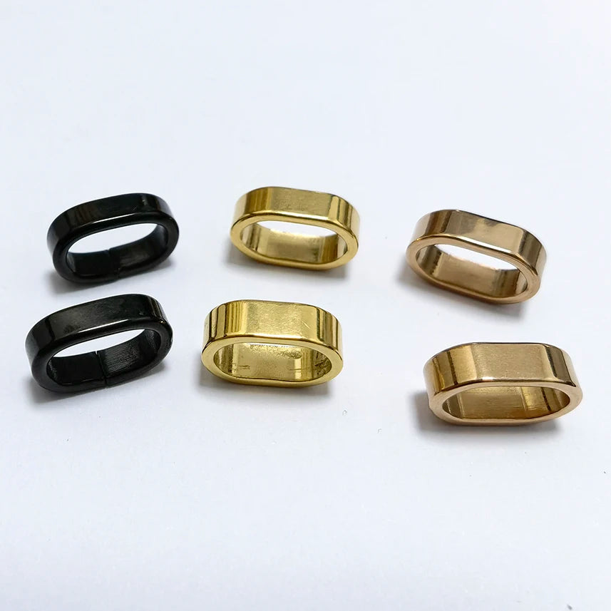 Rectangle Slide Pendant Charms Large Hole Leather Cord Slider Loose Beads for Bracelets Necklace Jewelry Making Bag Accessories