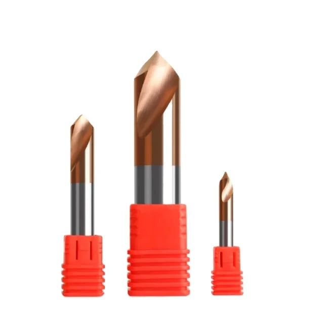 HRC55 Tungsten Steel Fixed-Point Positioning Drill - 90 Degree AlTiN Coated 2-Flute CNC Tool RoHS