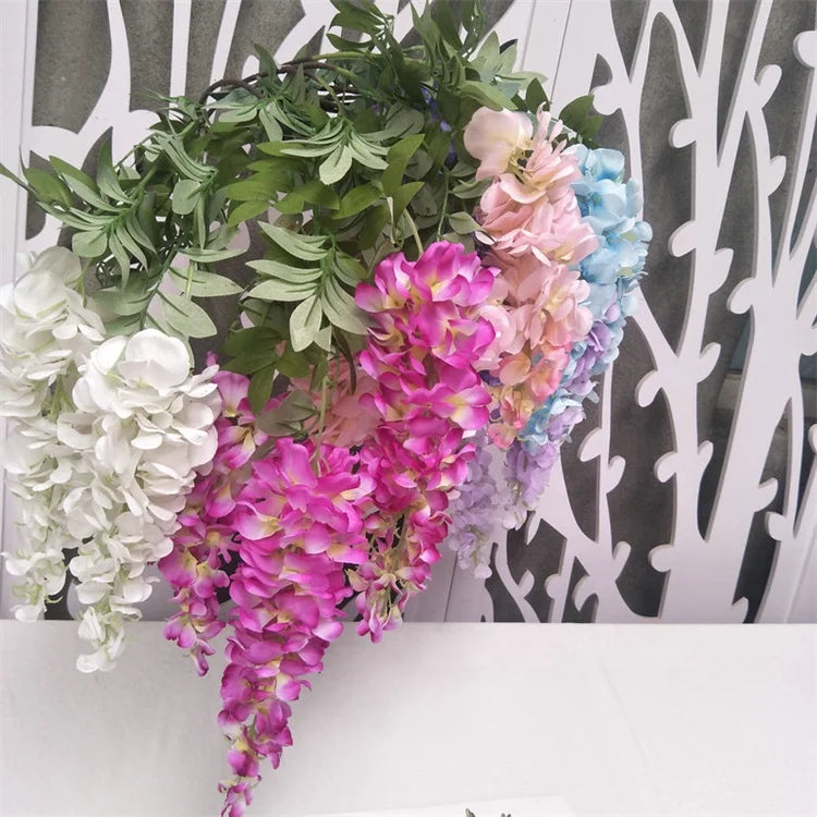YOPIN A04 Wedding Decoration Flower Vines Silk Artificial Wisteria Garland