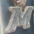Iced Out CZ Big VVS Moissanite Nameplate Pendent Luxury Hip Hop Giant Jewelry Deluxe Custom Name Baguette Letter Necklace Rapper