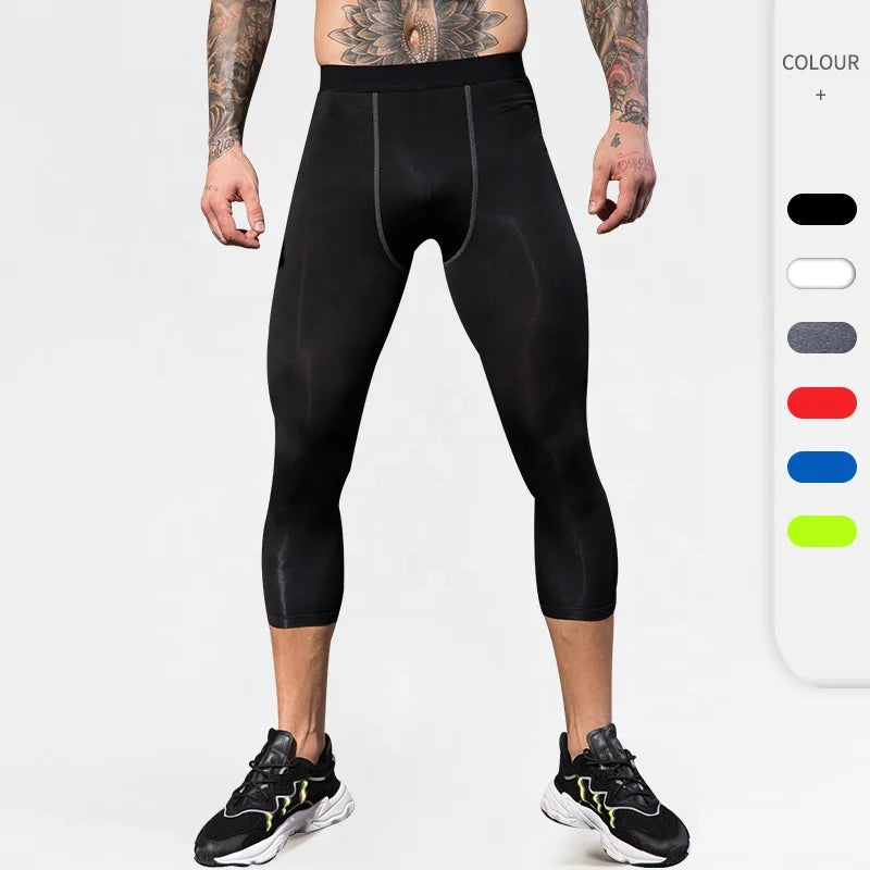 High Quality Baselayer Custom Logo Polyester Running Basketball Fitness Training Underwear Leggings Compression Tights for Men