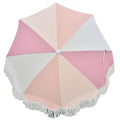 Vintage Style Beach Umbrellas Bulk - 6ft Cotton Parasols with Tassel Trim Durable Frame for Hospitality Businesses