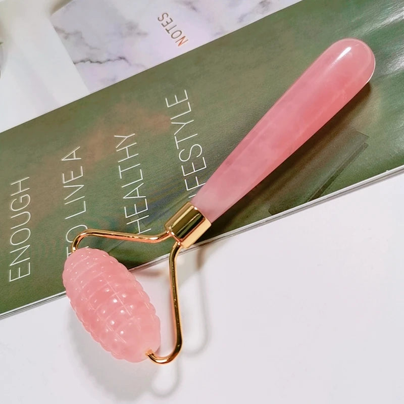 DIY Hot Sales Jade Gua Sha Sets For Face In Green And Pink Rose Quartz Roller