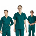 Unisex Oem logo Custom Cotton Nurse Uniforms Scrubs Short Sleeve Long Sleeve Doctor Hospital Uniform Sets Top Pants Scrubs Sets