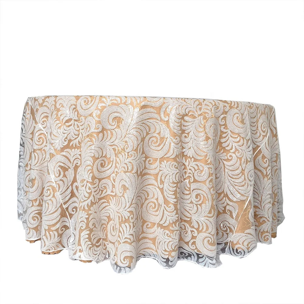 New Design Fancy Wedding Table Cloth Overlay for Wedding Party