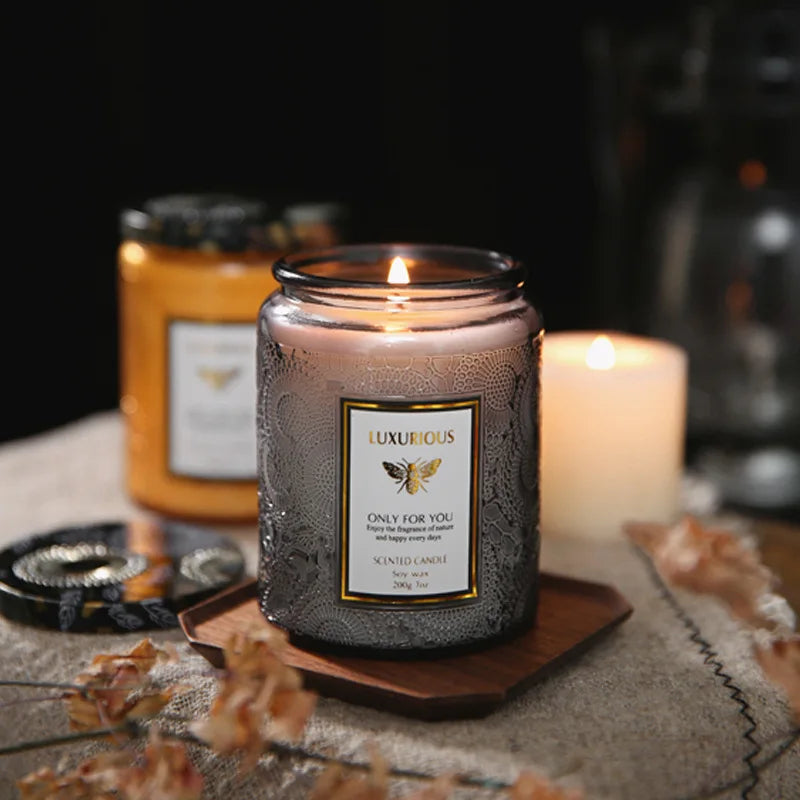D235 Hot Sale Scented Candles With Glass Jar Smokeless Soy Wax Scented Candle for Home Fragrance