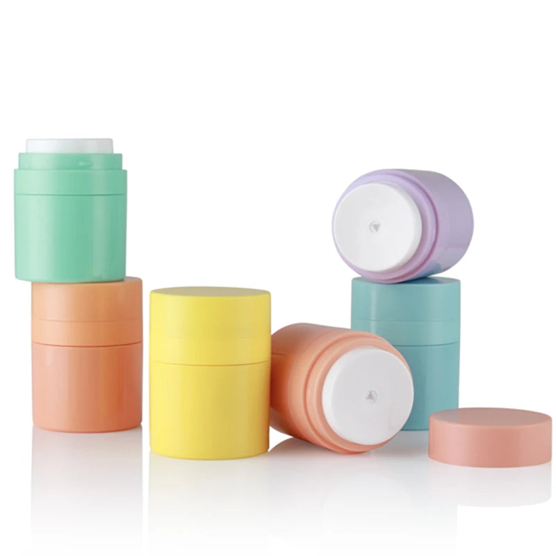 Face Cream Jar Empty Pressing Vacuum Cosmetic Bottle Pump Plastic Airless Luxury Customized 15g 30g 50ml Acrylic Abs Any Color