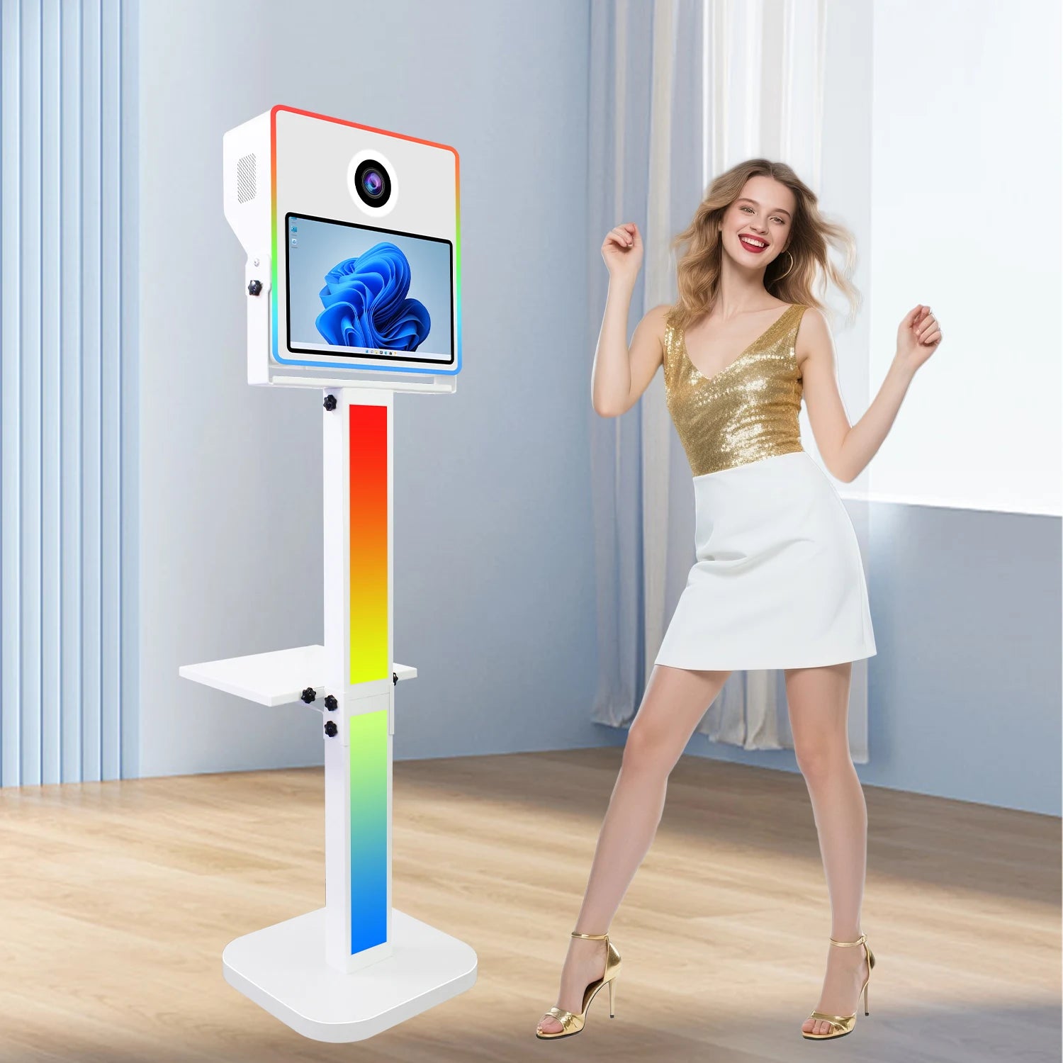 Newly Selfie Photobooth Shell 15.6 Inch Touch Screen DSLR Photo Booth Machine With Printer Stand Camera Photo Booth