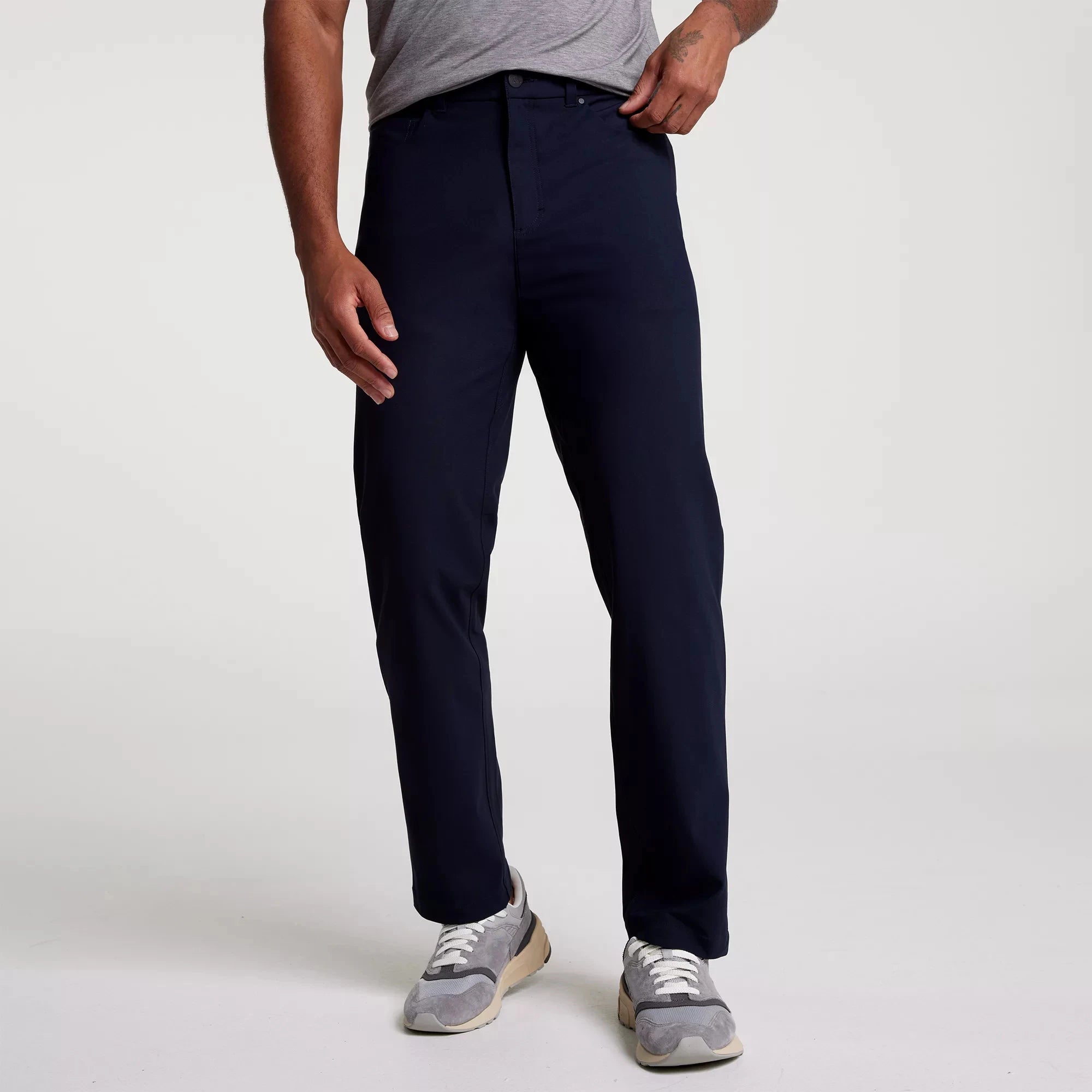Men's Limitless Athletic Fit Four Way Stretch Pants Button Closure Pants With 5 Pocket