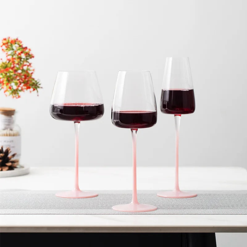 Ins French Delicate Goblets Gradient Pink Handmade Tumbler