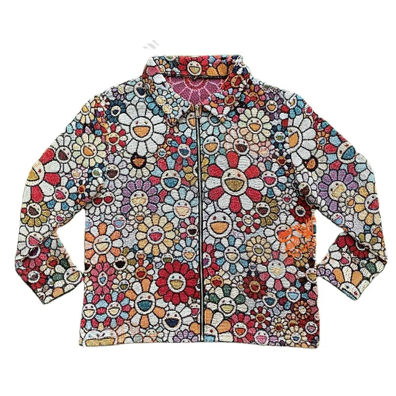 Custom Apparel Men's Custom Tapestry Jacket Tapestri Clothing Crop Top Zip up Plus Size Tapestry Sweater Coat