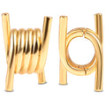 New Creative Designer Wedding Engagement 316L Stainless Steel Gold Plated Piercing Wire Spring Ear Weights for Women
