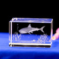 Small Bridge Wholesale Promotional Gifts Customized 3d Shark Animals 3d Laser Crystal Paperweight