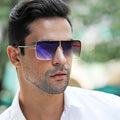 Sunway Eyewear New Fashion Custom Logo Metal Vintage Big Square Luxury Men Sunglasses