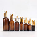 In Stock 5ml 10ml 15ml 30ml 50ml 100ml Aluminum Gold/silver Sprayer Pump Lotion Frosted clear Amber Fine Mist Spray Glass Bottle