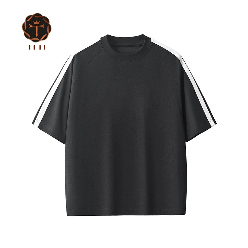 OEM 100% Cotton Heavyweight Streetwear Tshirt Custom Print Logo Summer Hip Hop Style Oversize Loose Fit for Men's Plus Knitted