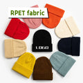 KIMTEX Big Order Supply RPET Fabric Eco-friendly Material Various Colors Winter Hats Custom Jacquard logo Beanie Hat
