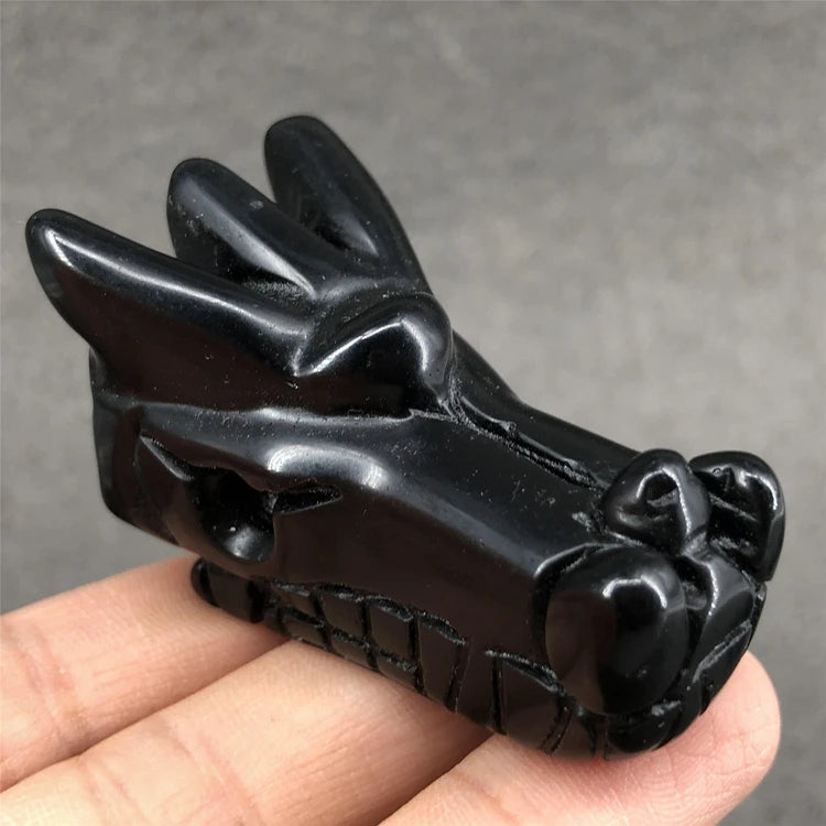 2026 2 inch Obsidian Dragon Skulls Hand Carved Crystal Skulls Small Crystal Skulls Rose Quartz Amethyst for Sale