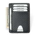 Custom Men's Minimalist Slim Leather Wallet with Open Closure RFID Blocking and Short Length Card Holder