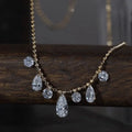 Fashion Jewelry Necklaces Heart Necklace Lab-grown Diamond Starry 18k Laser Hole Punching Diamond Luxury Necklace