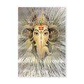 Religious Brass Statue of Lord Ganesh Framed Painting Indian Gods Art Metal Painting