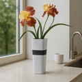 Merlin Living Modern Ceramic Vase for Home Decor Flower Vase Square Tall Vase Chaozhou Ceramic Factory Manufacturing