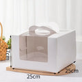 Custom Printed Size Fruit Cake Tote Box Birthday Cake Snack Box with Handle Open Window Cupcake Box