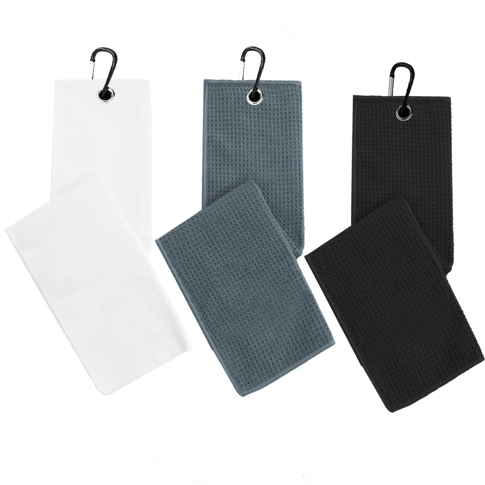 Custom Logo Microfiber Waffle Golf Sports Towel Personalised Sublimation Printed with Grommet and Hook
