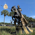 Outdoor Garden Life Size Die Cast Bronze Armour Knight Soldier Warrior Statue Sculpture with Double Color Plating NORTON Brand