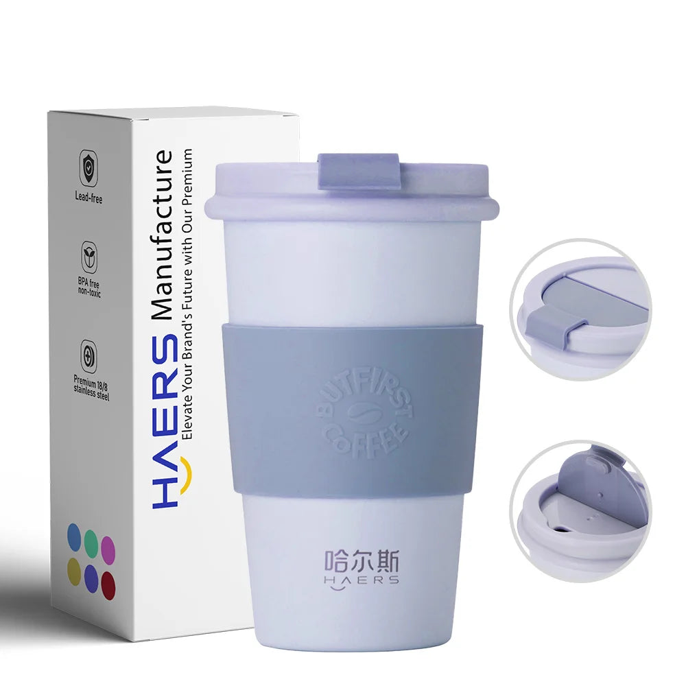 Coffee Mug with Lid Stainless Steel Travel Tumbler Cup Durable Double Wall Vacuum Insulated Coffee Cup