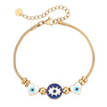 DIY logo Metal Tags Bracelets Women Bead Charm Evil Eyes Pendant Bracelet Jewelry