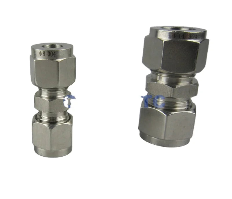 Customized SCPUC Series Pneumatic Parts Union Straight SUS A4 A2 304 316 Stainless Steel Sleeve Air Fitting Low Pressure Smooth