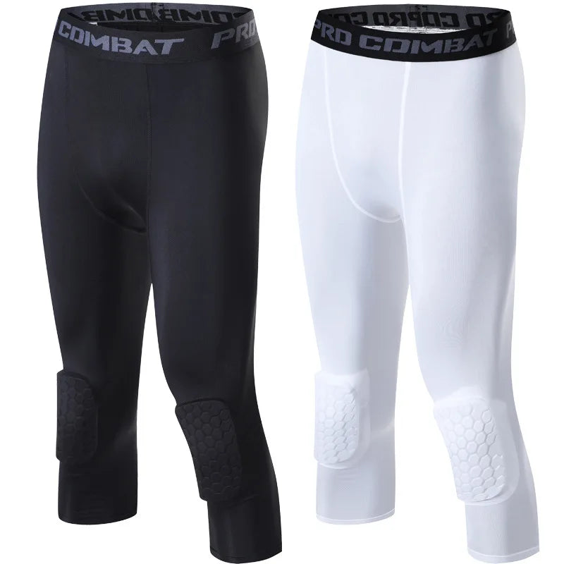 Sportswear Compression Dry Cool Sports Tights Pants Base Layer Gym Workout Running Leggings with Pad