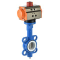 Double-Acting SS304 DN50 Water Connection Pneumatic Butterfly Valve with Actuator Wafer Lug Type butterfly Valve