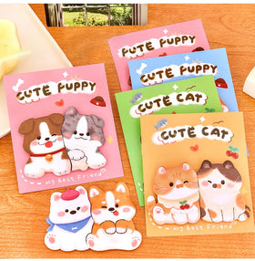 Cute Pet Series Sticky Notes Cartoon Special Shaped Message Note Pad Reusable Notes Favorite Student Stationery1704