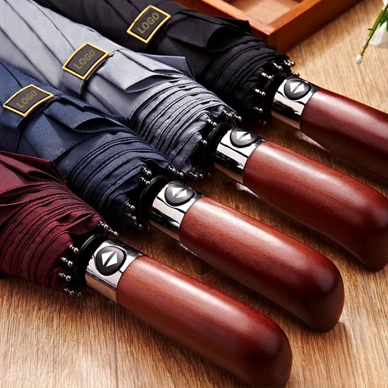 Fully Automatic Folding Umbrella for Sunny and Rainy Wind Resistant UV protection 3 Folding Umbrella With Logo Paraguas