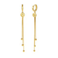 Nagosa Daily Jewelry 18k Gold Vermeil 925 Sterling Silver Tassel Triple Chain Drop Hoop Earrings for Women
