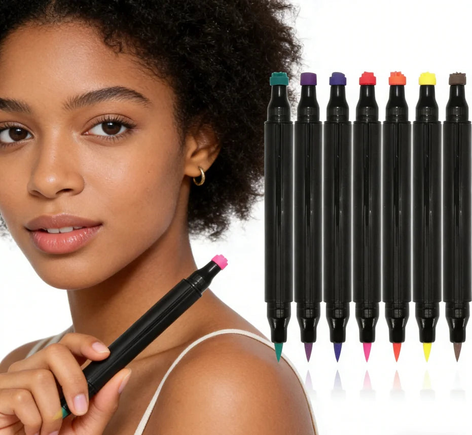 Private Label Purple Blue Red Pink Star Heart Colored Liquid Winged Eyeliner Stamps Wingliner Star Shapes Eye Liner