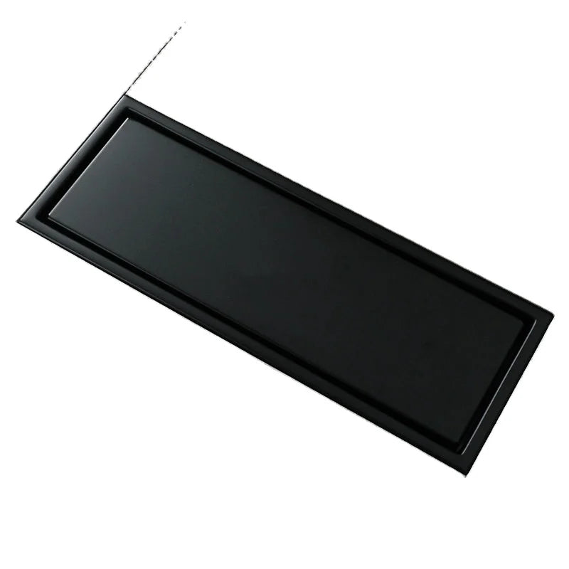 Bathroom Filter 8cm*12cm  Metal Toilet Floor DrainUSU 304 Stainless Steel Hotel Shower Invisible Linear Black Long Floor Drain