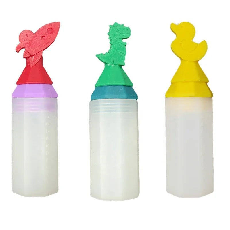Orealmi Silicone Mini Dressing Bottle 20ml Ketchup Salad Soy Sauce Bottle Lid for Back School Food Storage Bento Accessories